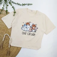 تیشرت باکسی زنانه CAT
