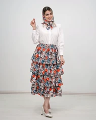ست اسکارف دار گل‌دار
