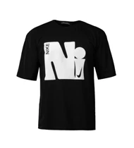 تیشرت لش Nike یقه گرد مردانه مشکی نخ پنبه طرح دار