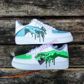 کفش اسپرت کاستوم کتانی با طرح Michelangelo نایک nike ایرفورس air force