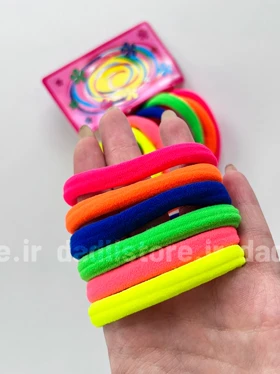 کش مو رنگی ساده بسته 6 عددی