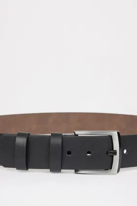 کمربند چرم مصنوعی سگک دار مستطیلی مردانه X3808AZNS