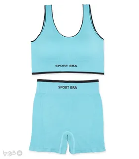 ست شورت و نیم‌تنه کاپ‌دار کبریتی طرح Sport Bra کد 6759