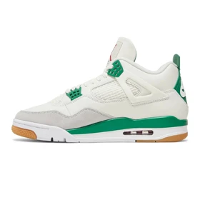 کتانی جردن 4 سفید سبز اصل ساق‌دار Nike air jordan 4