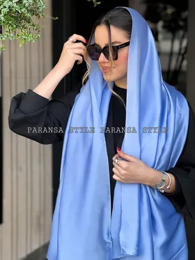 شال ابریشم آبی