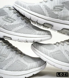 کفش کتانی طبی ورزشی طوسی سفید SKECHERS ULTRA GO