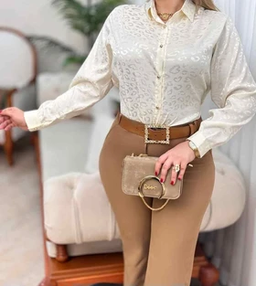 شومیز جلو دکمه مدل پریناز
