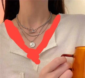 گردنبند زنانه سه لاین پینترسی استیل رنگ ثابت