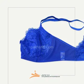 سوتین دانتل آبی کاربنی فنردار برند نوشه پوش