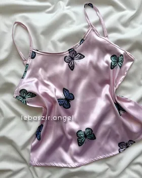 تاپ و شلوارک پروانه‌ای ساتن