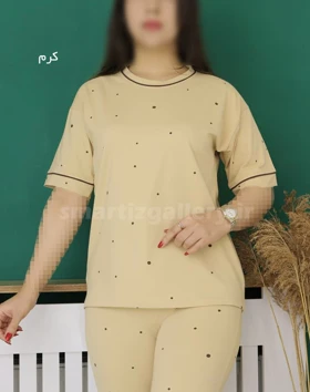 ست تیشرت شلوار خال‌خالی