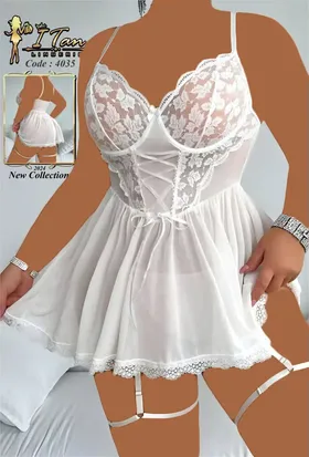 لباس خواب توری سایز بزرگ فنردار Itan