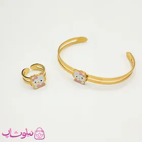 سرویس بدلیجات کودکانه دخترانه مدل هلوکیتی صورتی