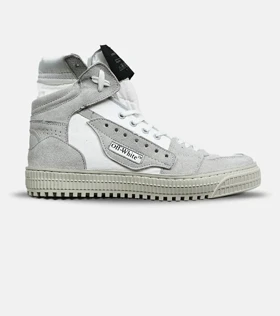 کفش کتانی ساق‌دار طوسی سفید OFF WHITE