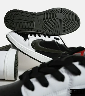 کفش کتانی مردانه و زنانه سفید مشکی NIKE jordan 1