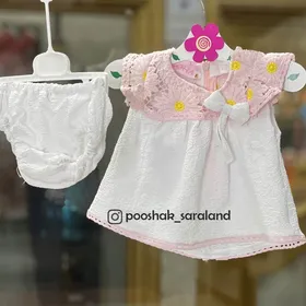 سارافون مجلسی نوزاد دخترانه طرح گل
