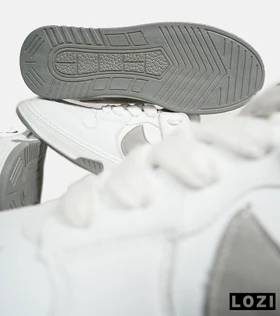کفش کتانی بزرگ پا سفید طوسی NIKE AIR FORCE