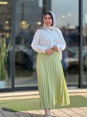 دامن نگینی پلیسه وارداتی مدل 1 کد 838