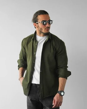 پیراهن کتان آستین بلند