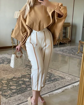 ست شومیز شلوار جلو نواری