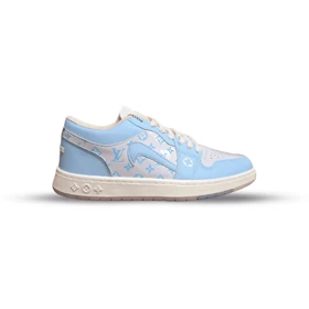 کفش لویی ویتون سفید آبی کتانی louis vuitton x nike