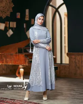 پیراهن پریزاد نقرآبی