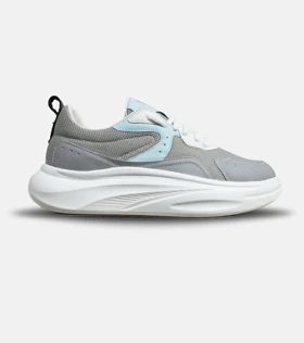کفش کتانی مردانه طوسی آبی سفید BERSHKA