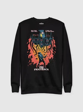 تیشرت استرنجر تینگز تیشرت Stranger Things طرح x Butcher Billy The Piggyback Sweatshirt [Black]