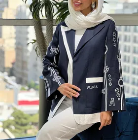 کت گلدوزی لینن