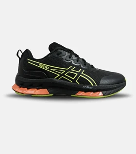 کفش کتانی مردانه مشکی لیمویی نارنجی ASICS GORETEX