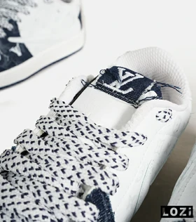 کفش کتانی مردانه و زنانه سفید سرمه ای NIKE LOUIS VUITTON x travis scott