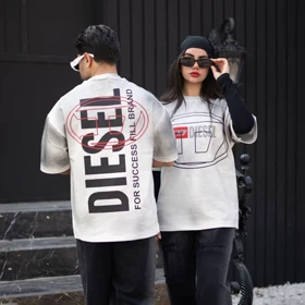 تیشرت اسپرت مردانه مدل DIESEL قواره BOX رنگ طوسی