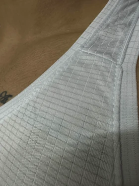 پکیج کد S796 شامل رکابی + شلوارک + اسکارف با تم سفید مشکی