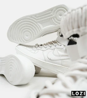 کفش کتانی ساق‌دار مردانه سفید NIKE AIRFORCE AF1
