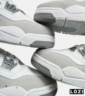 کتانی ساق‌دار زنانه و مردانه سفید طوسی Nike air jordan 4