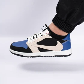 کفش کتانی اسپرت مردانه رنگ آبی کرم مدل نایک NIKE Jordan 1 low