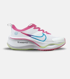 کفش کتانی زنانه سفید صورتی آبی NIKE zoom x smiley