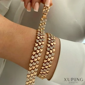 دستبند زنانه طرح قلبی لاوینا نگین‌دار برند ژوپینگ