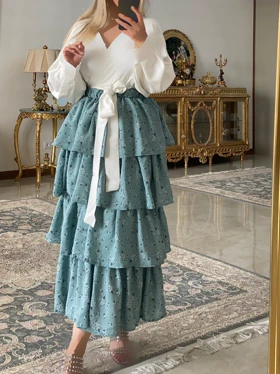 دامن چین‌دار کوک دوزی