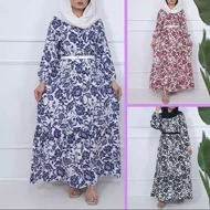 پیراهن نخی دکمه دار طرح فلور 6154