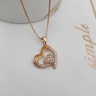 پلاک قلب دوبل نگین‌دار ژوپینگ کد 424