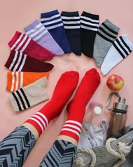 جوراب زنانه ساق‌دار 3 خط