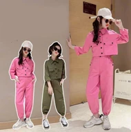 کت شلوار کتان صورتی بچه گانه دخترانه