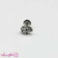 پیرسینگ گوش طرح اسکلت نقره ای