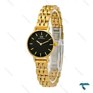 ساعت زنانه دنیل ولینگتون مینی گرد طلایی صفحه مشکی DW-8012-L