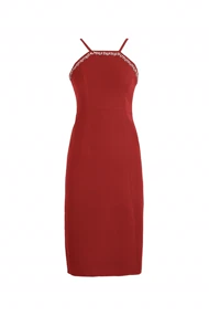 پیراهن کرپ قرمز 9011