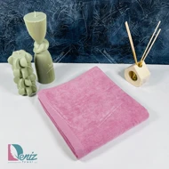 حوله دستی طرح مخمل ساده رنگ کالباسی