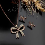 نیم ست پاپیونی نگین‌دار ژوپینگ کد 564