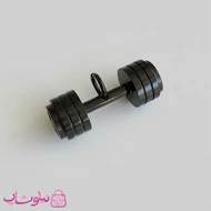 گردنبند اسپرت مدل دمبل ورزشی مشکی استیل (اندازه پلاک درشت) کد 250