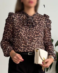 شومیز حریر آستین پفی5